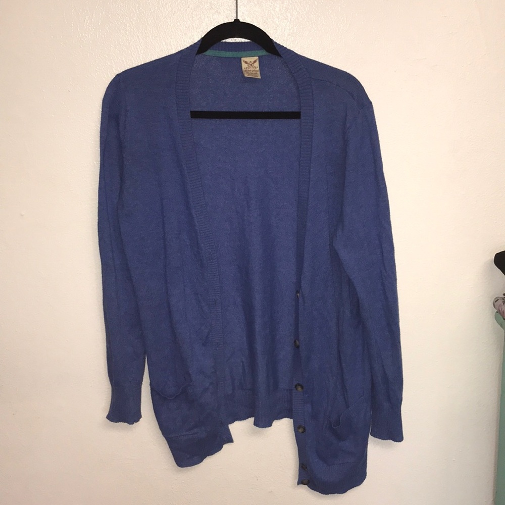 light blue cardigan